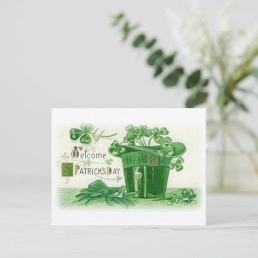 Vintag St. Patricks Day Gruß Postkarte (Stehend Vorderseite)