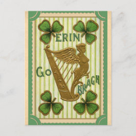 Vintag St Patricks Day Irish Erin Go Bragh Postkarte
