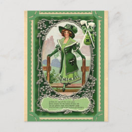 Vintag St Patricks Day Irish Gedicht Postkarte
