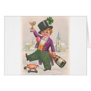 Vintag St Patricks Day Kleeblatt Champagne