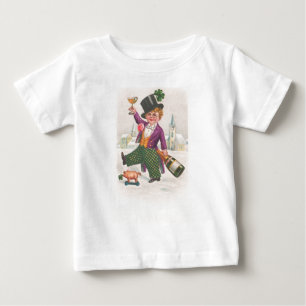 Vintag St Patricks Day Kleeblatt Champagne Baby T-shirt