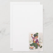 Vintag St Patricks Day Kleeblatt Champagne Briefpapier (Vorne/Hinten)