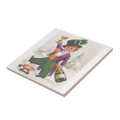 Vintag St Patricks Day Kleeblatt Champagne Fliese (Seite)