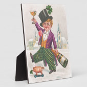 Vintag St Patricks Day Kleeblatt Champagne Fotoplatte (Seite)