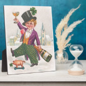 Vintag St Patricks Day Kleeblatt Champagne Fotoplatte (Seite)