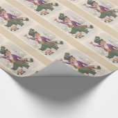 Vintag St Patricks Day Kleeblatt Champagne Geschenkpapier (Ecke)