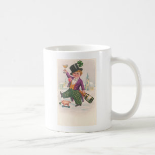 Vintag St Patricks Day Kleeblatt Champagne Kaffeetasse