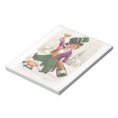 Vintag St Patricks Day Kleeblatt Champagne Notizblock (Rotiert)