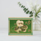 Vintag St Patricks Day Kleeblatt Irland Landschaft Postkarte (Stehend Vorderseite)