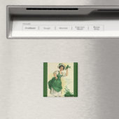Vintag St. Patrick's Day Lass, Lucky Kleeblatts Magnet (In Situ (Geschirrspüler))
