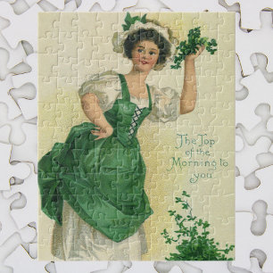 Vintag St. Patrick's Day Lass, Lucky Kleeblatts Puzzle