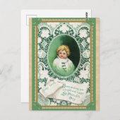 Vintag St Patricks Day Niedlich Irish Baby Postkarte (Vorne/Hinten)