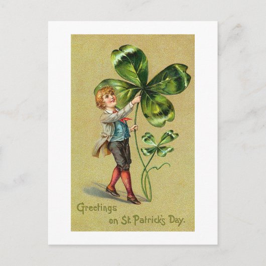 Vintag St. Patricks Day Postkarte (Vorderseite)