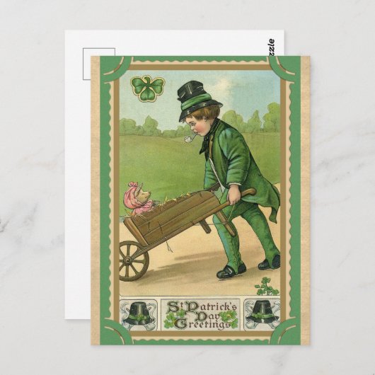 Vintag St Patricks Day Postkarte (Vorne/Hinten)