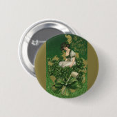 Vintag St. Patrick's Day Souvenir, Irish Lass Button (Vorne & Hinten)