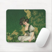 Vintag St. Patrick's Day Souvenir, Irish Lass Mousepad (Mit Mouse)