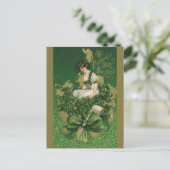 Vintag St. Patrick's Day Souvenir, Irish Lass Postkarte (Stehend Vorderseite)