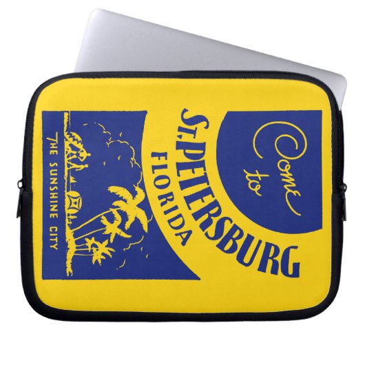 Vintag St. Petersburg Florida Laptopschutzhülle (Vorderseite)