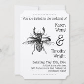 Vintag Stag Beetle Wedding Einladung (Vorderseite)