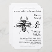 Vintag Stag Beetle Wedding Einladung (Vorne/Hinten)