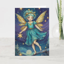 Vintag Starry Night Christmas Fairy Personalisiert Karte