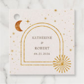 Vintag Stars Moon Wedding Napkins Geschenkanhänger (Vorderseite)