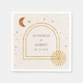Vintag Stars Moon Wedding Napkins Serviette (Vorderseite)