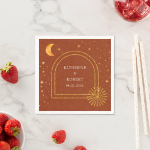 Vintag Stars Moon Wedding Napkins Serviette