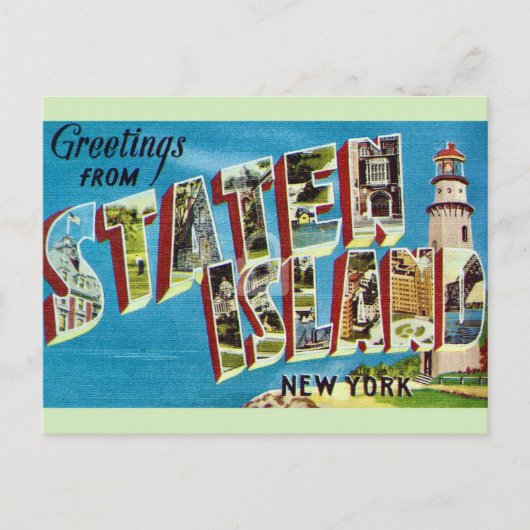 Vintag Staten Island NY Postkarte (Vorderseite)