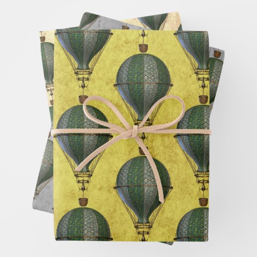 Vintag Steampunk Balloon Trio Geschenkpapier Set (Beispiel)
