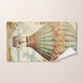 Vintag Steampunk Blue Hot Air Ballon Badhandtuch Set (Handtuch)