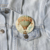 Vintag Steampunk Blue Hot Air Ballon Button (Beispiel)