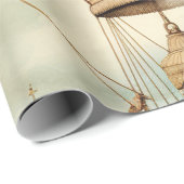 Vintag Steampunk Blue Hot Air Ballon Geschenkpapier (Rolleneckpunkt)