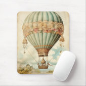 Vintag Steampunk Blue Hot Air Ballon Mousepad (Mit Mouse)
