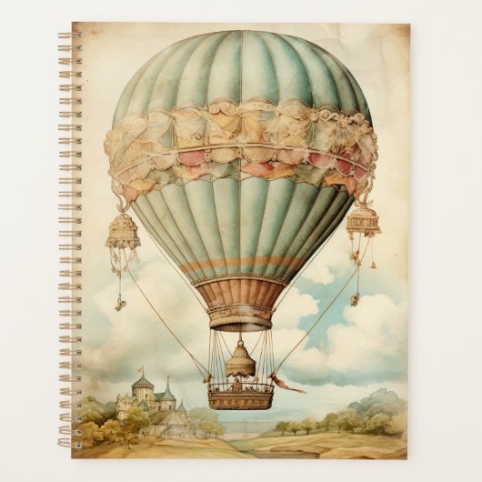 Vintag Steampunk Blue Hot Air Ballon Planer (Vorderseite)