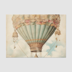Vintag Steampunk Blue Hot Air Ballon Seidenpapier