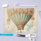 Vintag Steampunk Blue Hot Air Ballon Seidenpapier (Handwerk)