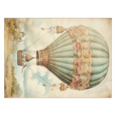 Vintag Steampunk Blue Hot Air Ballon Tischdecke (Vorderseite (Horizontal))