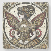 Vintag Steampunk Fairy Steinuntersetzer (Vorderseite)