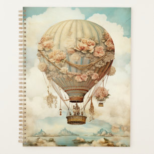 Vintag Steampunk Floral Blue Hot Air Ballon (2) Planer