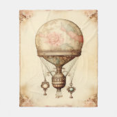 Vintag Steampunk Floral Hot Air Ballon Fleecedecke (Vorderseite)
