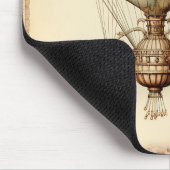 Vintag Steampunk Floral Hot Air Ballon Mousepad (Ecke)
