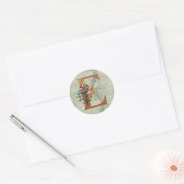 Vintag Steampunk Floral Letter E Runder Aufkleber