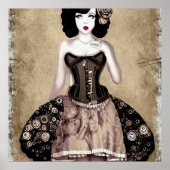 Vintag Steampunk-Frau Poster (Vorne)