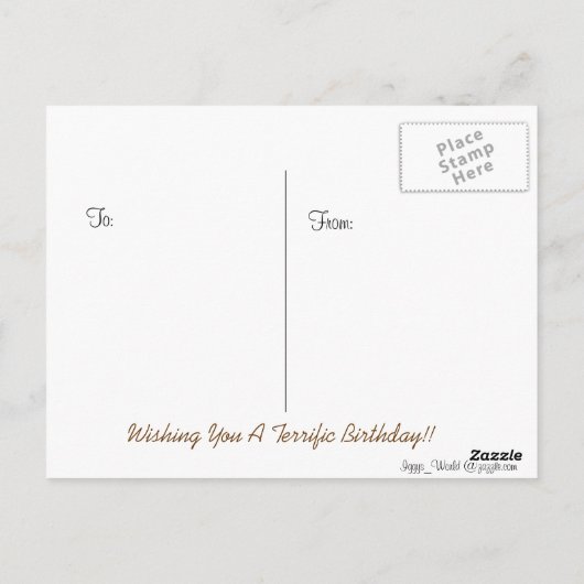 Vintag Steampunk Geburtstag Postkarte (Rückseite)