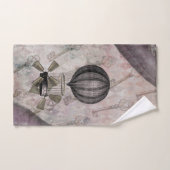 Vintag Steampunk Glam Lila Airship Badhandtuch Set (Handtuch)