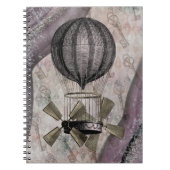 Vintag Steampunk Glam Lila Airship Notizblock (Vorderseite)