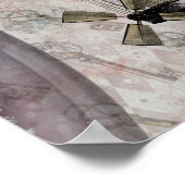 Vintag Steampunk Glam Lila Airship Poster (Ecke)