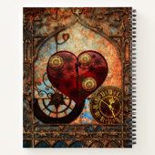 Vintag Steampunk Hearts Wallpaper Notizbuch (Rückseite)