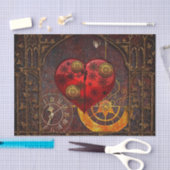 Vintag Steampunk Hearts Wallpaper Seidenpapier (Handwerk)